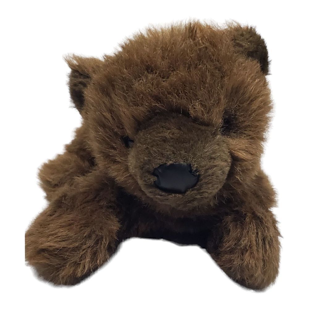 Vintage Dakin Applause Grizwald Grizzlie Bear Plush Brown Realistic Laying 16"